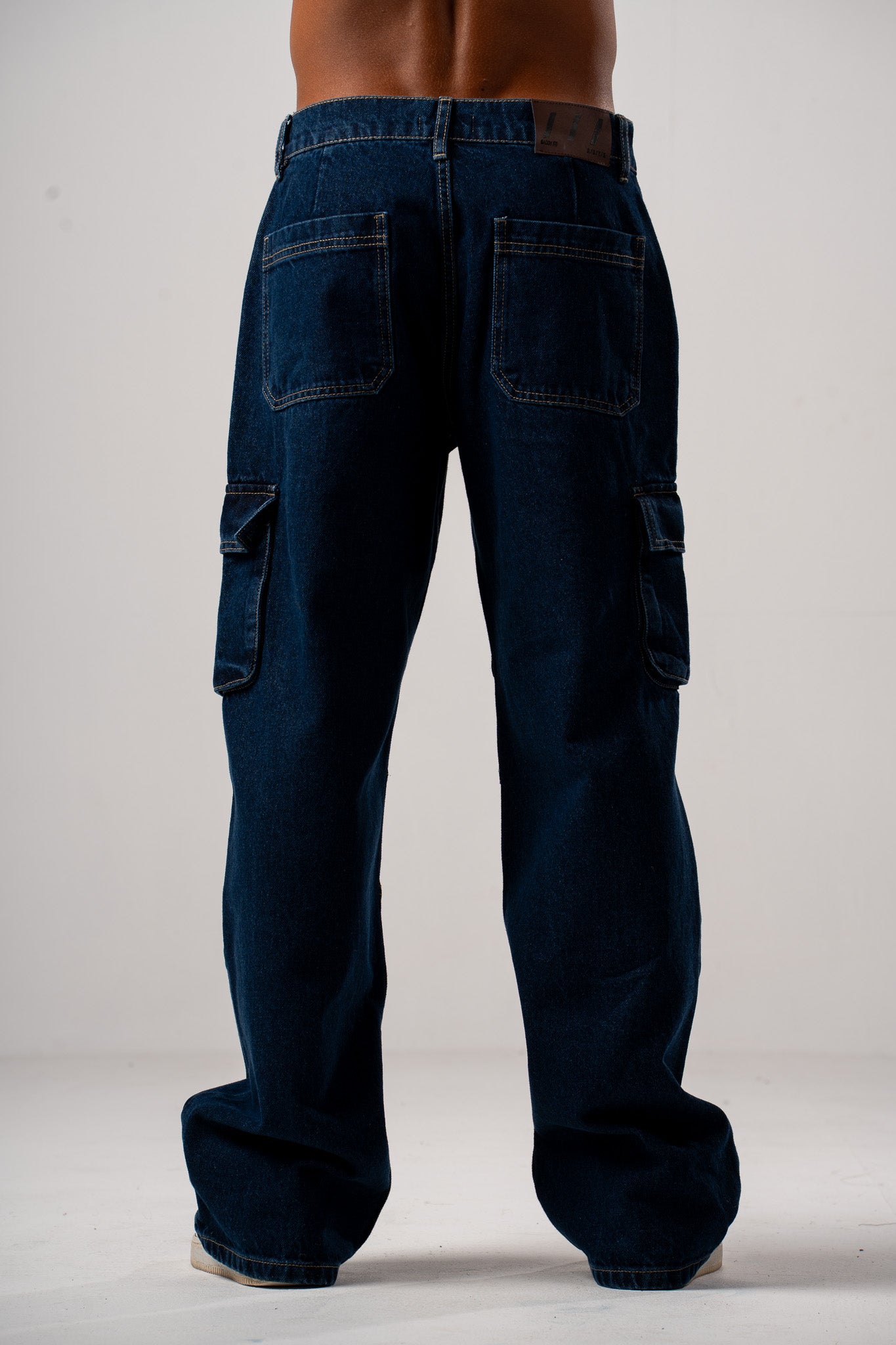 Dark Indigo Baggy Moto Jeans